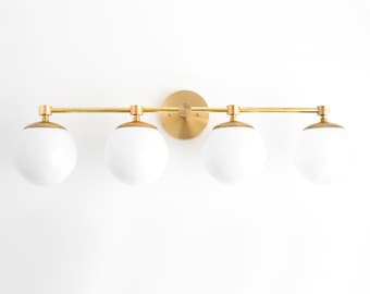 Neckless Globe Vanity - Four Globe Vanity - Bathroom Lighting - Vanity Lighting - Bathroom Vanity - Modern Lighting - Model No. 7748