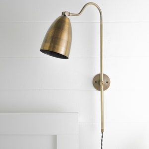 Bedside Light Plug In Wall Sconce Brass Sconce Sconce Lighting Wall Sconce Modern Lighting Model No. 7896 Antique Brass