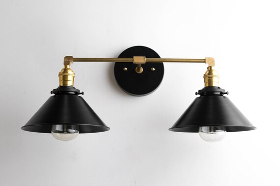 Black Brass Vanity Light Bathroom Wall Lamp Modern Fixture Image 0
