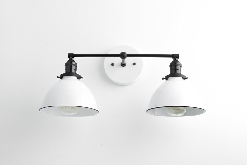 Farmhouse Lighting Modern Vanity Light Fixture White Wall Bathroom Sconce Mirror