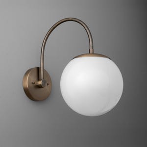 Sconce Light-Modern Wall Light-Brass Wall Lamp-Opal Glass Globe - Model No. 2947 image 3