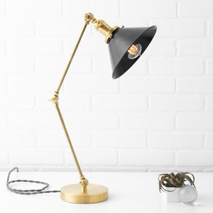 Black Desk Lamp Edison Table Lamp Black Shade Lamp Adjustable Table Light Farmhouse Lamp Model No. 7171 画像 5