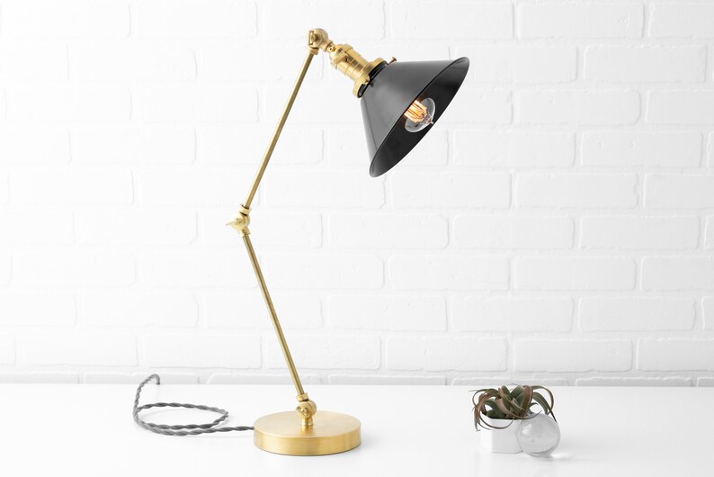 Black Desk Lamp Edison Table Lamp Black Shade Lamp Adjustable Table Light Farmhouse Lamp Model No. 7171 image 5