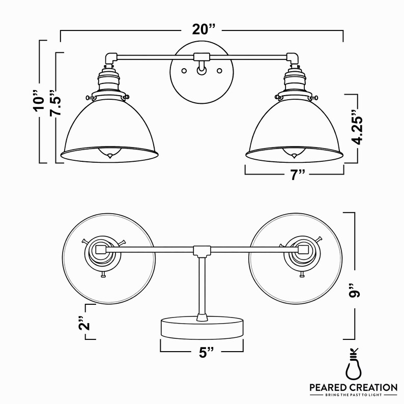 Matte Black Bucket Shade - Vanity Lighting - Bathroom Lighting - Bathroom Sconce - Wall Sconce - Unique Lighting - Model No. 3370 image 10