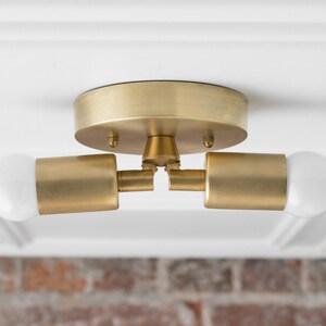 Modern Ceiling Lamp - Minimalist Light - Flush Fixture - Gold Brass Light - Mid Century Lighting - Model No. 6617 Bild 2