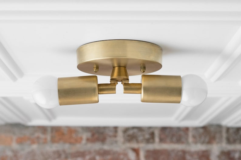 Modern Ceiling Lamp - Minimalist Light - Flush Fixture - Gold Brass Light - Mid Century Lighting - Model No. 6617 Bild 2