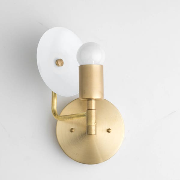 Mid Century Sconce - Brass Sconce Light -  Adjustable Wall Light - Bare Bulb Sconce - Modern Wall Lamp - Wall Sconce - Model No. 0419