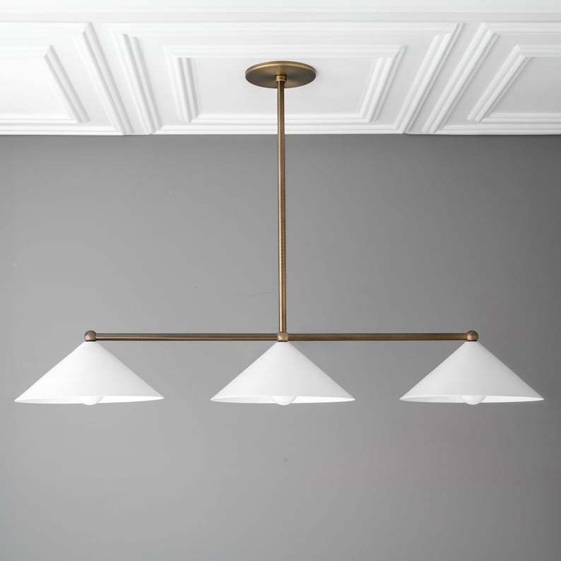 Chandelier Light-Cone Chandelier-Light Fixture-Ceiling Light Model No. 4539 Antique Brass
