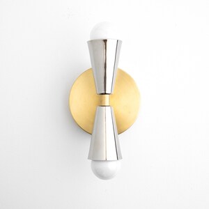 Sconce Lighting Cone Wall Sconce Polished Nickel Simple Modern Sconce Light Fixture Model No. 4717 image 4