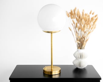 White Globe Table Lamp - Mid Century Lamp - Modern Lighting - Minimalist - Table Lamp - Model No. 3142