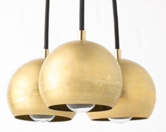 Brass Pendant Light - Brass Light Fixture - Brass Chandelier - Modern Chandelier - Hanging Chandelier - Kitchen Island - Model No. 5360