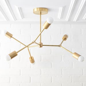 Geometric Metal Lamp - Chrome Nickel Chandelier - Silver Chandeliers - Ceiling Light Chrome - Industrial Chandelier - Model No. 7409
