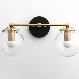 Modern Globe Vanity - Mid Century Lamps - Bathroom Wall Light - Wall Sconce - Vanity Lighting - Raw Brass Light - Model No. 0584 image 4