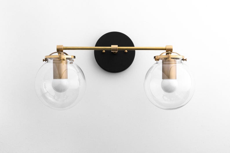 Modern Globe Vanity - Mid Century Lamps - Bathroom Wall Light - Wall Sconce - Vanity Lighting - Raw Brass Light - Model No. 0584 image 4
