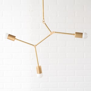 Mobile Chandelier - Brass Lighting - Geometric Light Fixture - Ceiling Lights - Gold Chandeliers - Modern Hanging Lamp - Model No. 3376