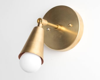 Mid Century Sconce - Modern Wall Lamp -  Gold Sconces - Wall Lights - Brass Wall Fixture - Model No. 4341