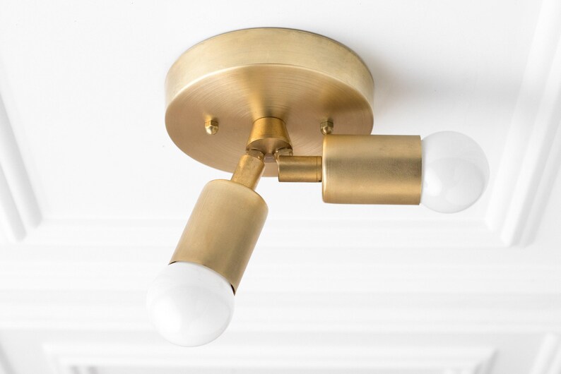Modern Ceiling Lamp - Minimalist Light - Flush Fixture - Gold Brass Light - Mid Century Lighting - Model No. 6617 Bild 6