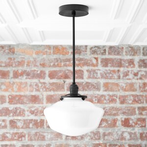 Black Pendant Schoolhouse Lighting Modern Hanging Light Mid