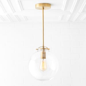Lámpara de latón moderna - Lámpara de araña moderna - Lámpara colgante - Lámpara colgante de latón - Iluminación de mediados de siglo - Lámpara de vestíbulo - Modelo n.° 3972
