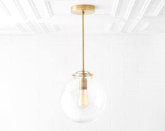 Modern Brass Light - Modern Chandelier - Hanging Chandelier - Brass Pendant Light - Mid Century Lighting - Foyer Light - Model No. 3972