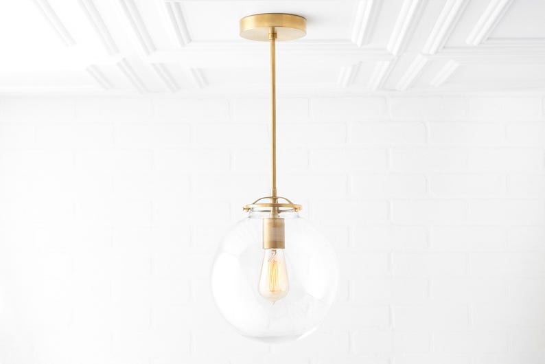 Modern Brass Light - Modern Chandelier - Hanging Chandelier - Brass Pendant Light - Mid Century Lighting - Foyer Light - Model No. 3972 image 1