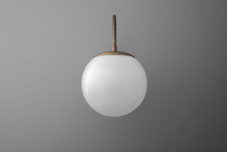 Sconce Light-Modern Wall Light-Brass Wall Lamp-Opal Glass Globe - Model No. 2947 image 2