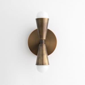 Cone Sconce - Antique Brass Light - Wall Sconce - Light Fixture - Bathroom Lighting - Hallway Lighting - Model No. 4717 image 9