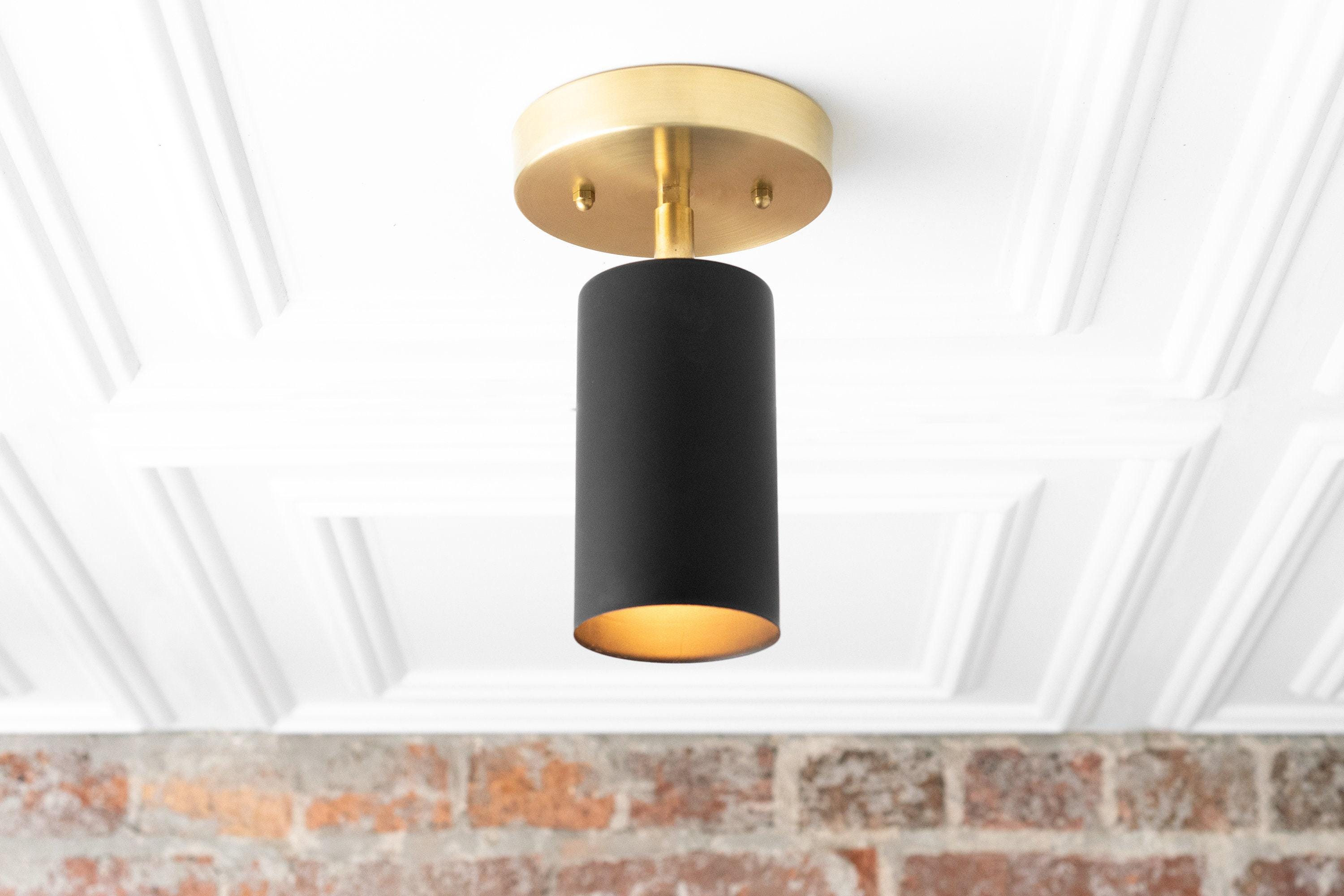 Industrial Metal Track Lighting Spotlight Semi Flush Mount Ceiling Light Fixture