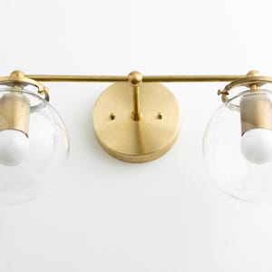 Modern Globe Vanity - Mid Century Lamps - Bathroom Wall Light - Wall Sconce - Vanity Lighting - Raw Brass Light - Model No. 0584 image 7