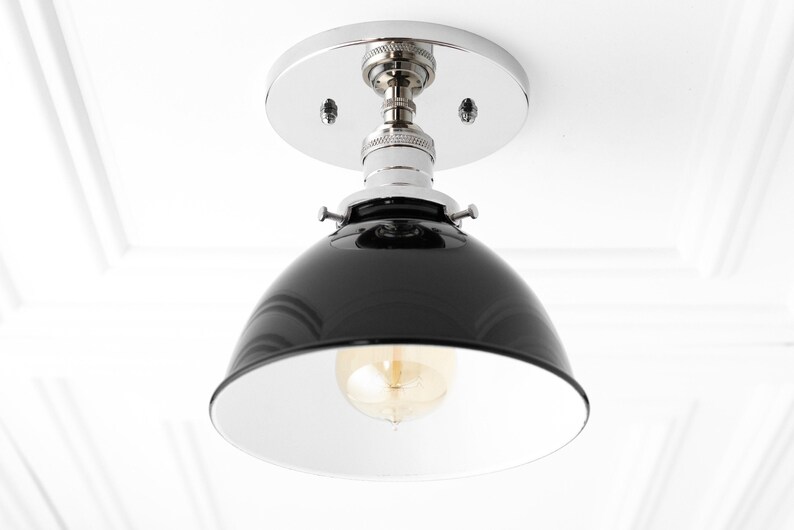 Black Ceiling Light - Rustic Lighting - Flush Mount Light - Farmhouse Decor - Ceiling Light Fixture - Edison Bulb Light - Model No. 7538 image 8