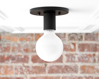 Bombilla de globo blanco - Luz de techo simple - Moderno de mediados de siglo - Iluminación minimalista - Luminaria - Iluminación moderna - Modelo No. 2057