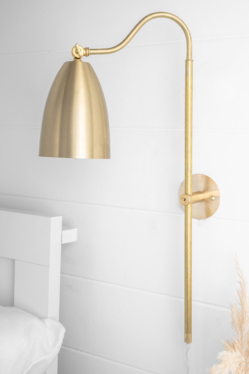 Bedside Light Plug In Wall Sconce Brass Sconce Sconce Lighting Wall Sconce Modern Lighting Model No. 7896 image 4