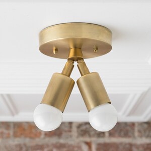 Modern Ceiling Lamp - Minimalist Light - Flush Fixture - Gold Brass Light - Mid Century Lighting - Model No. 6617 Bild 4