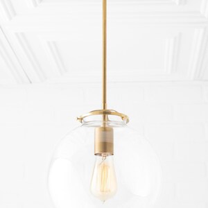 Modern Brass Light - Modern Chandelier - Hanging Chandelier - Brass Pendant Light - Mid Century Lighting - Foyer Light - Model No. 3972 image 2