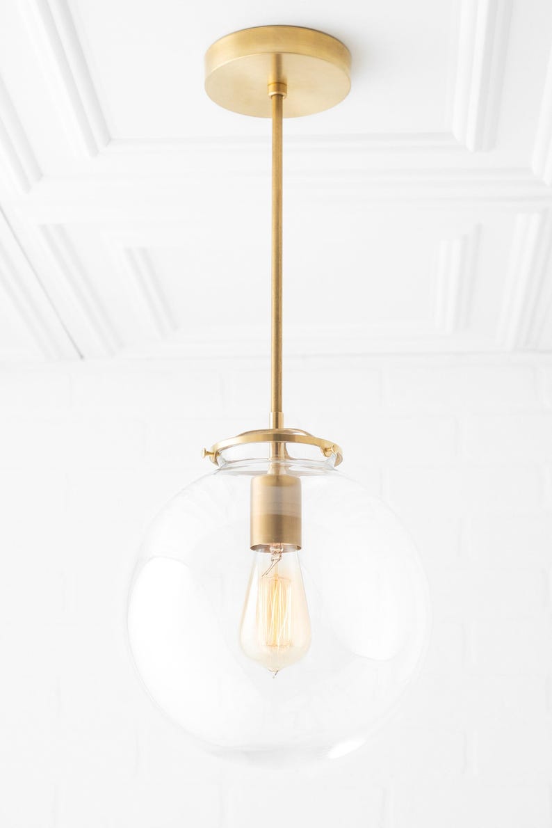 Modern Brass Light - Modern Chandelier - Hanging Chandelier - Brass Pendant Light - Mid Century Lighting - Foyer Light - Model No. 3972 image 2