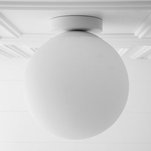 10 Inch Frosted White Globe Glass Ceiling Light Flush Mount Light Modern Lighting Light Fixture Model No. 2910 White