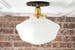Schoolhouse Fixture - Opal Ceiling Light - Light Fixtures - Mounted Lamp - Mid Century Opal Glass - Model No. 5754