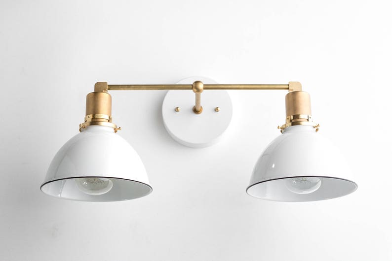 Bathroom Wall Light Industrial Vanity Brass Image 0