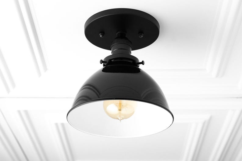 Black Ceiling Light - Rustic Lighting - Flush Mount Light - Farmhouse Decor - Ceiling Light Fixture - Edison Bulb Light - Model No. 7538 image 5