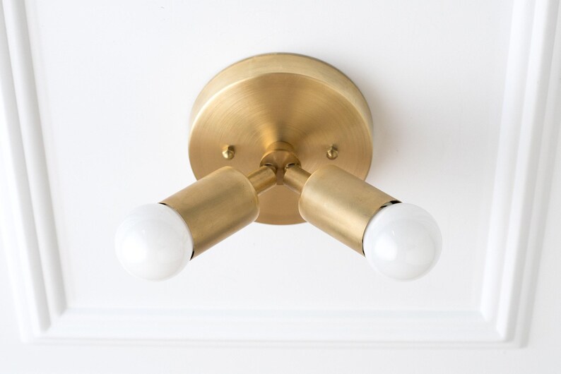 Modern Ceiling Lamp - Minimalist Light - Flush Fixture - Gold Brass Light - Mid Century Lighting - Model No. 6617 Bild 5