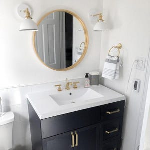 Aplique industrial - Lámpara de pared para baño - Aplique blanco - Estructura de latón - Lámpara de pasillo - Modelo n.° 7026 imagen 3