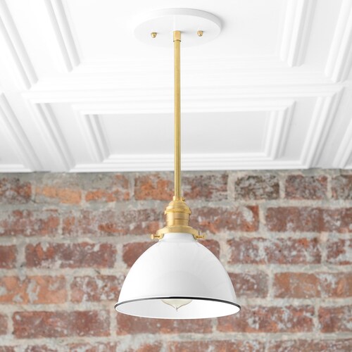 White Pendant Light - Farmhouse Lighting shops - Mid Century Lighting - Industrial Lighting - Kitchen Island - Island Light - Model No. 8808