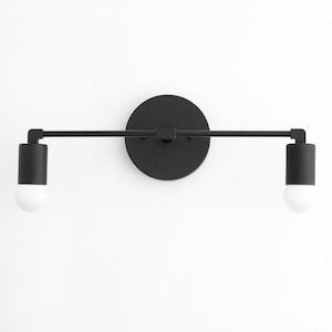 Black Vanity - 1950&#39;s Lighting - Mid Century Lighting - Bathroom Vanity - Hallway Lighting - Mirror Light - Wall Light - Model No. 8412