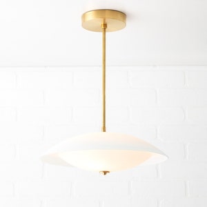 Glass Pendant - Frosted Glass Light - Mid Century Lighting - Modern Lighting - Modern Brass Light - Kitchen Island - Model No. 4806