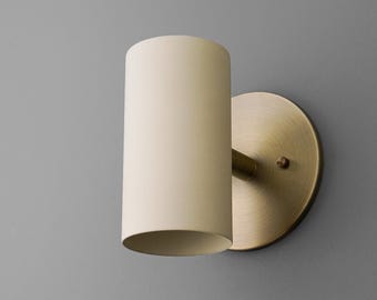 Sconce Light-Brass Wall Sconce-Modern Wall Lamp-Cylindrical Sconce - Model No. 9697