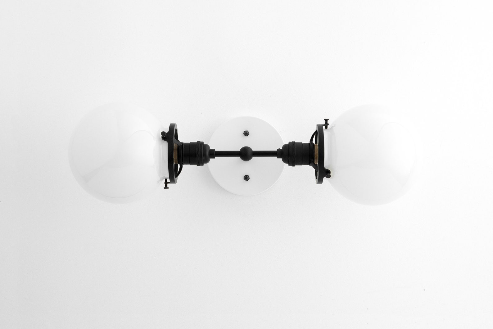 White Globe Vanity Light Hallway Lighting Vanity Light Etsy