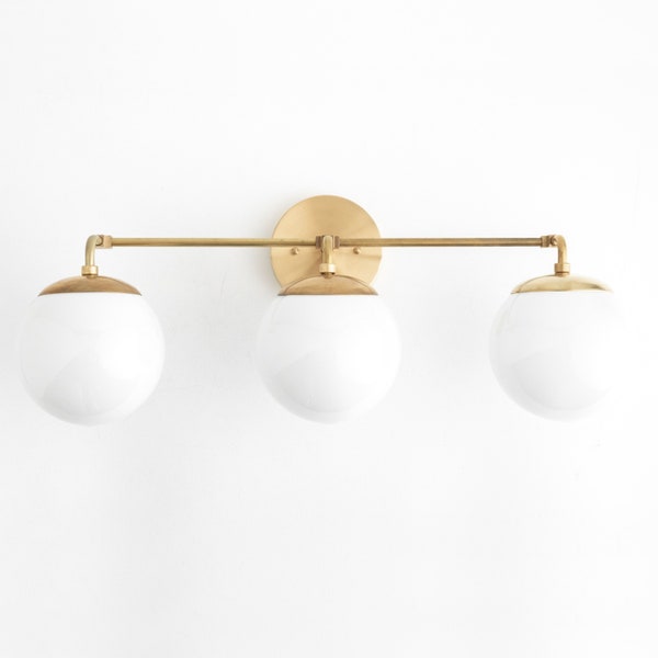 Globe Light - Modern Light Fixture - Opal Globe - Bathroom Lighting - Neckless Globe - Vanity Light - Bathroom Wall Light - Model No. 9319