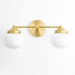 Schoolhouse Globe Vanity Light - Opal Globe Light Fixture - Bathroom Lighting - Model No. 5799