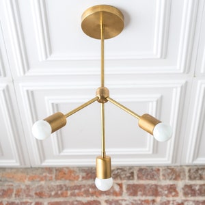 Modern Light Fixture - Sputnik Lights - Semi Flush - Mid Century - Brass Ceiling Light - Ceiling Hanging Lamp - Model No. 2626