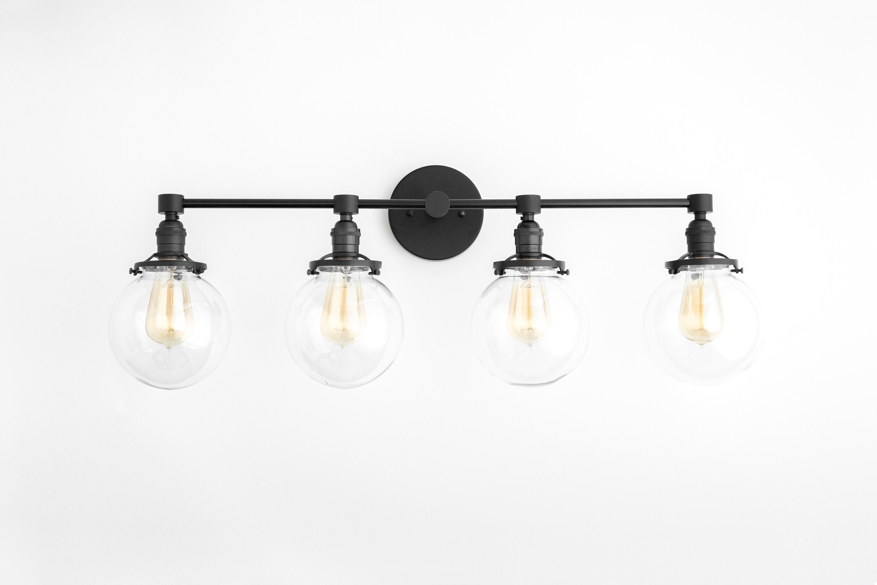 Globe Vanity Four Globe Vanity Bathroom Lighting Etsy